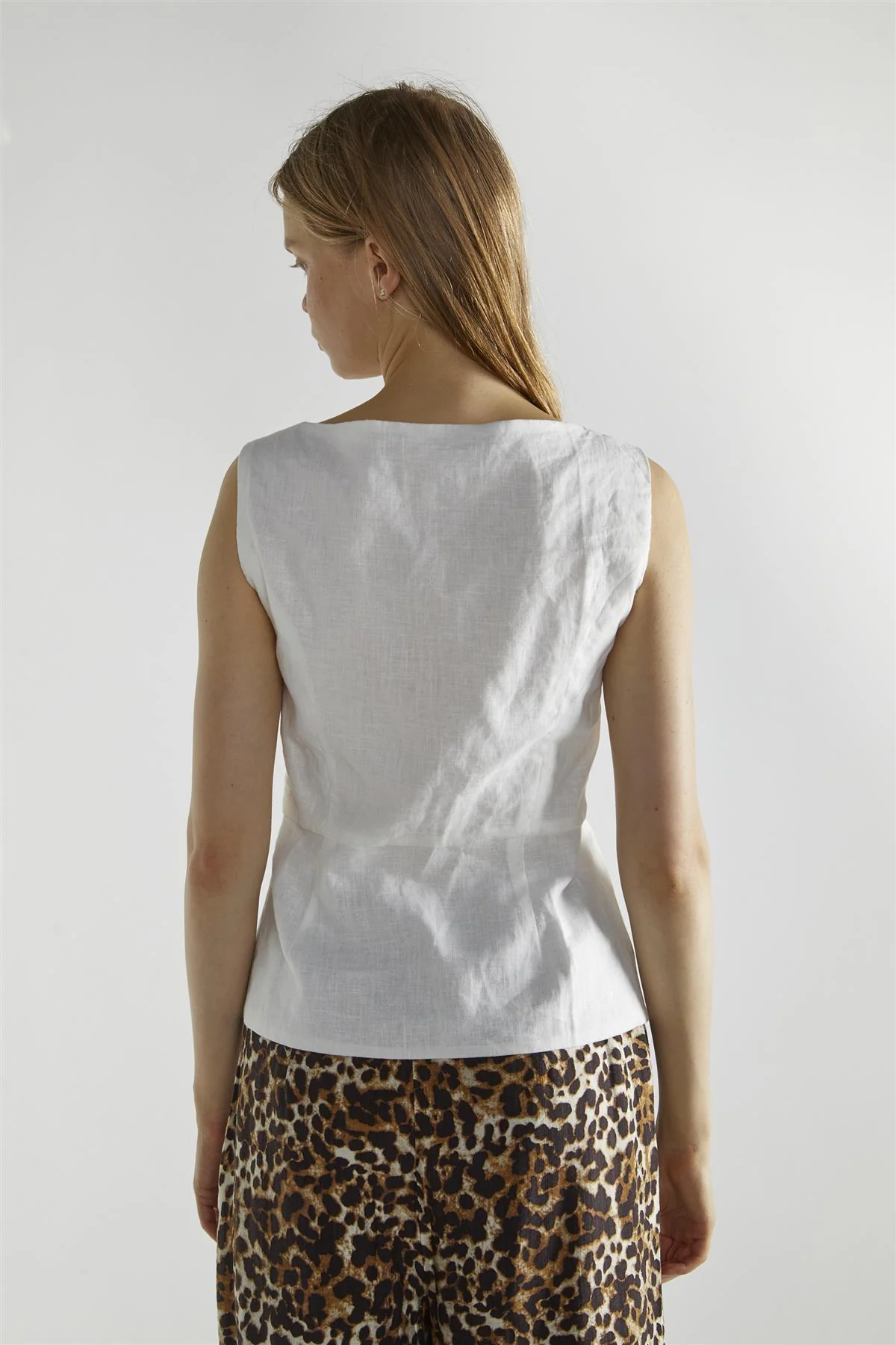 White Square-Neck Crop-Top