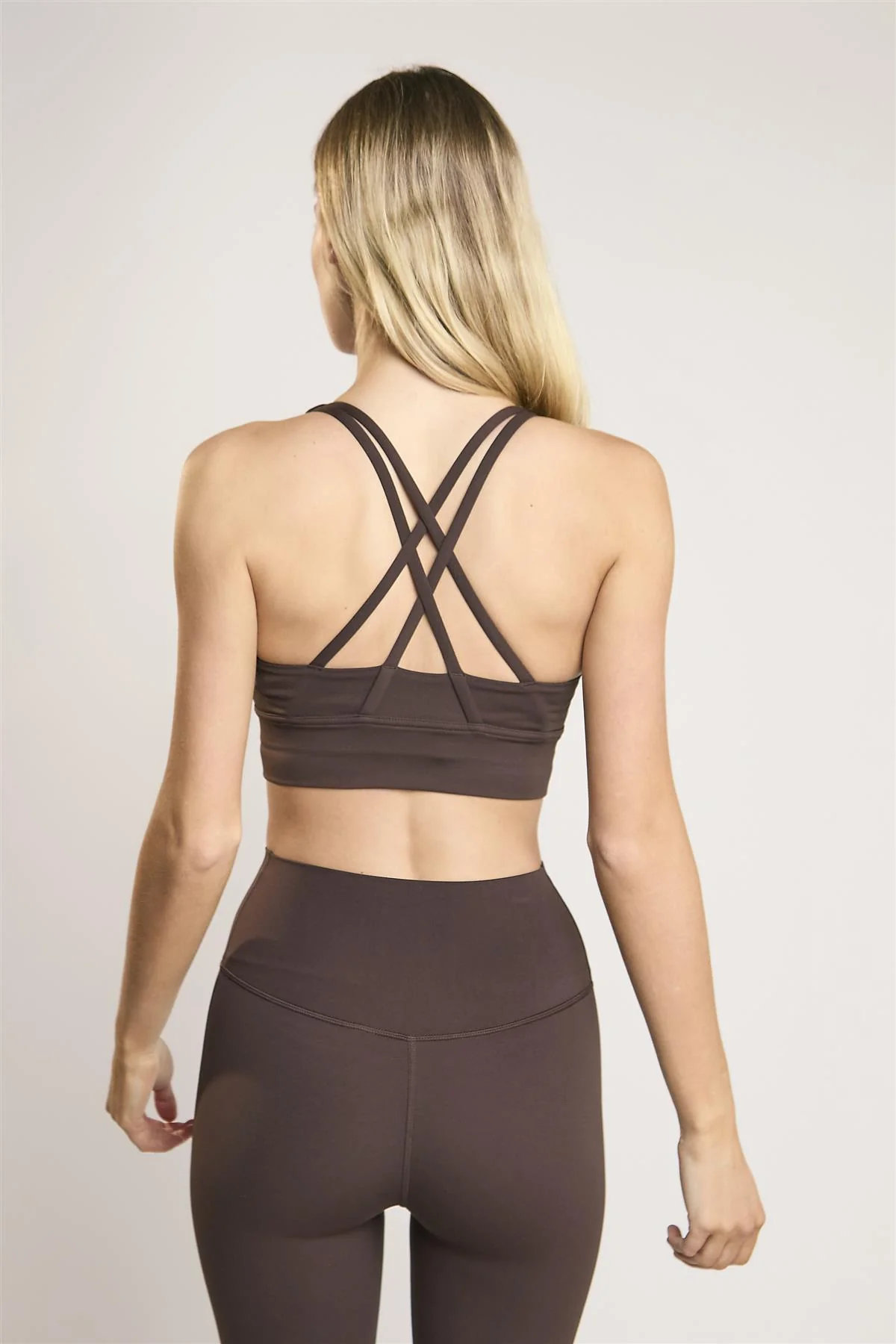 Signature Espresso Cross-Back Crop-Top.
