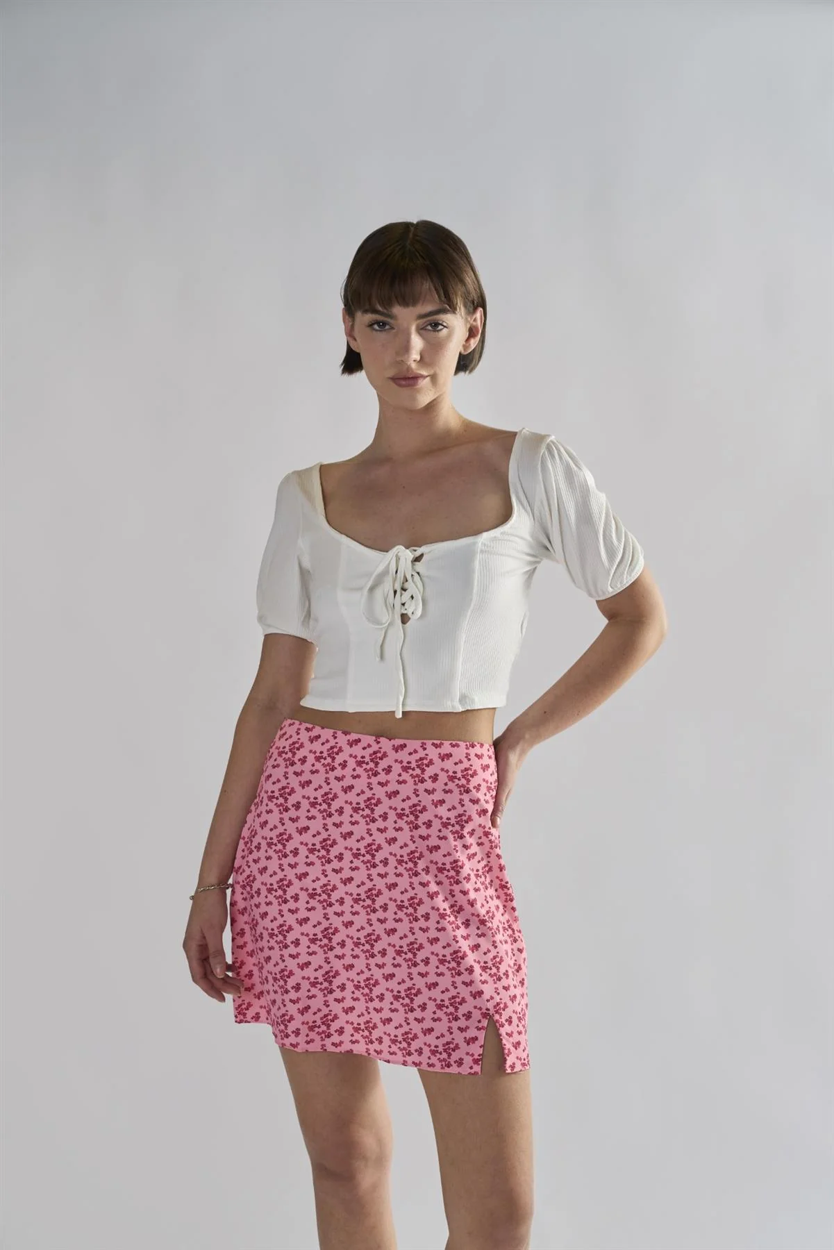 Off-White Tie-Front-Crop-Tops