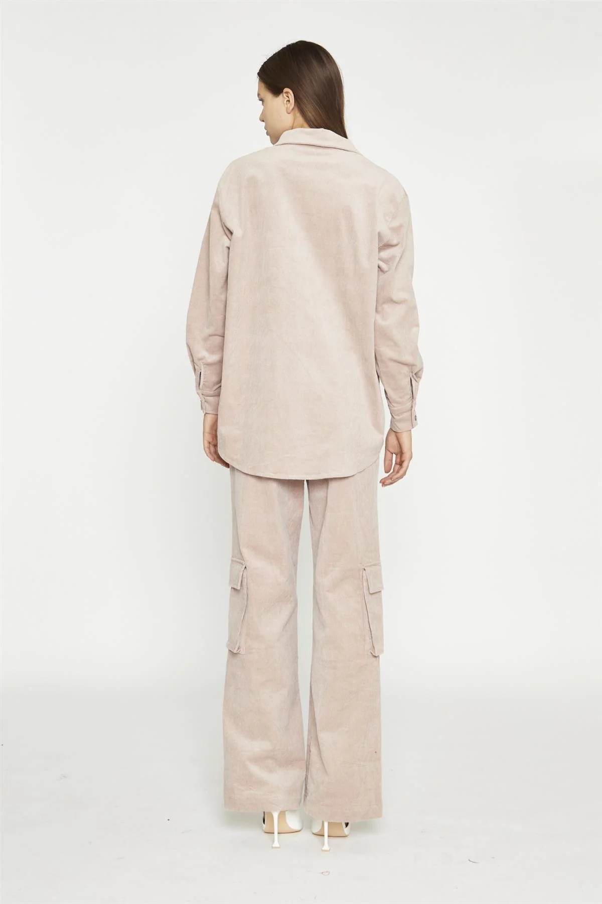 Blush Cord Ribbed Long-Sleeve Top