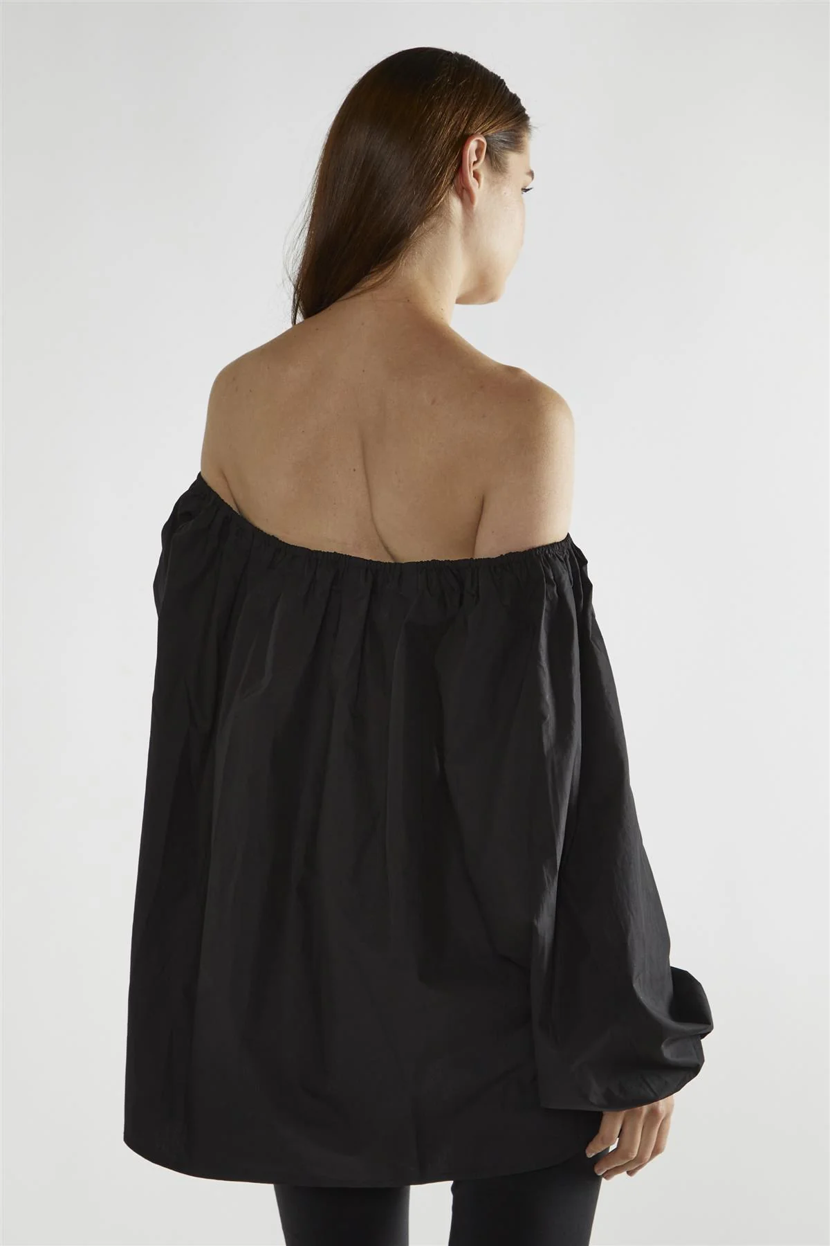 Black Bardot Long-Sleeve Top