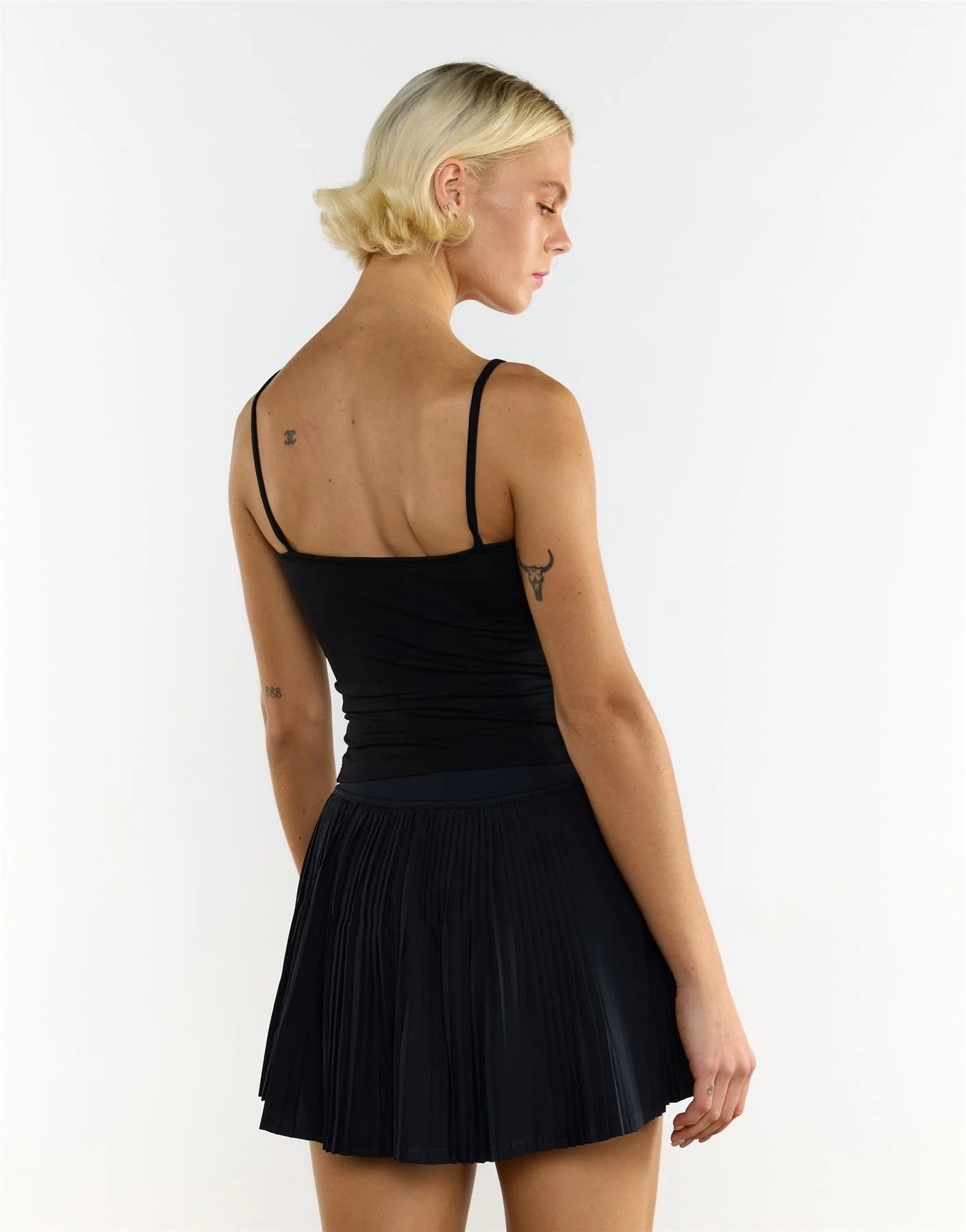 Pleated Mini Skirt - Black