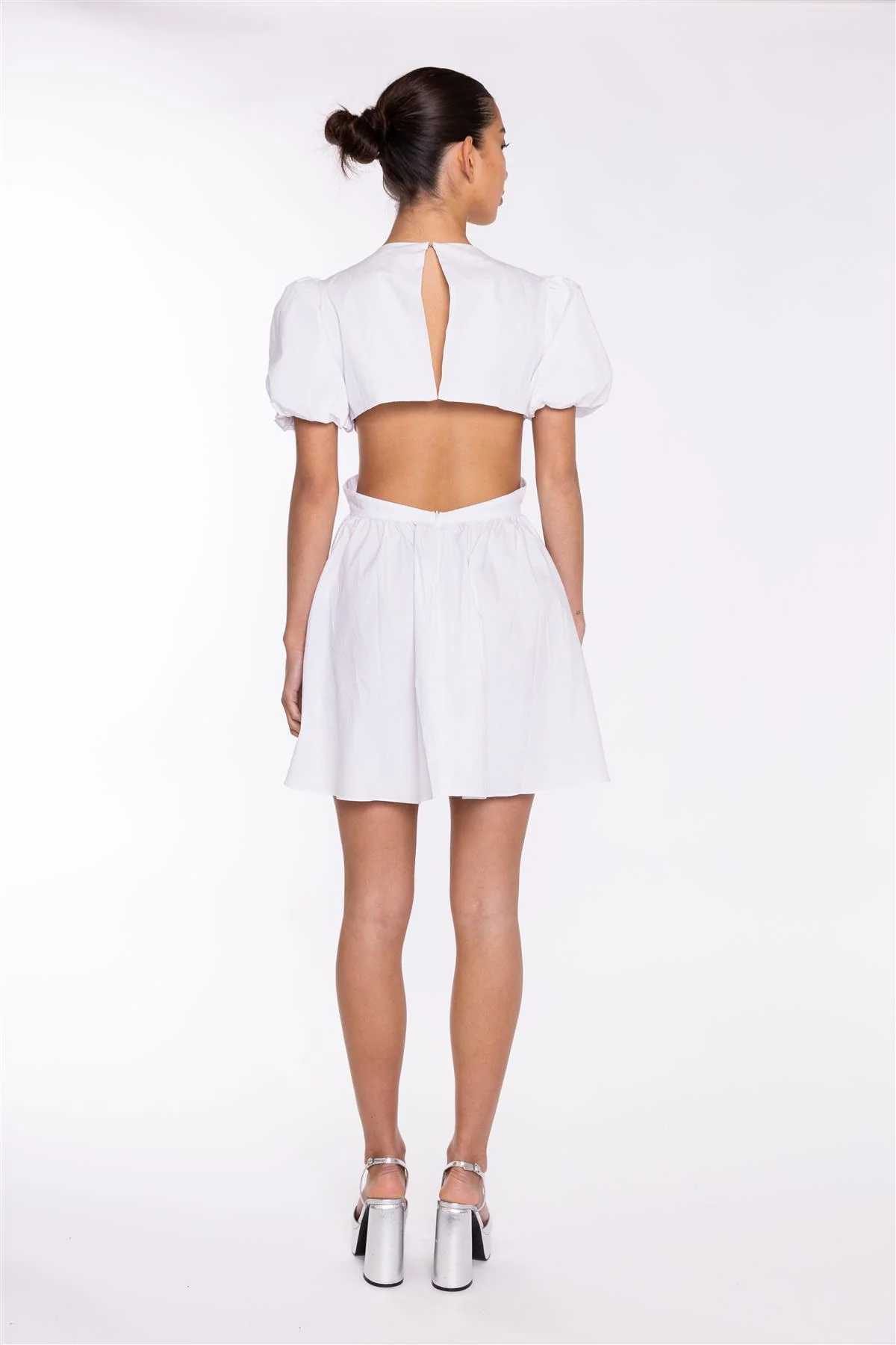 White Cut-Out Mini-Dress