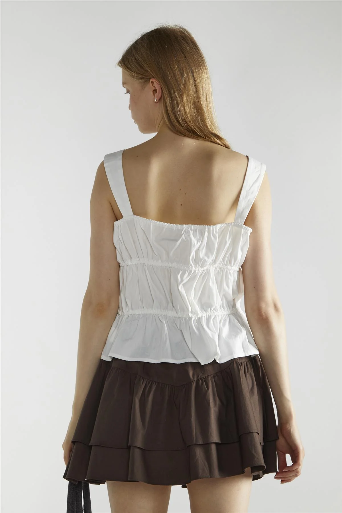 White Square-Neck Sleeveless-Top