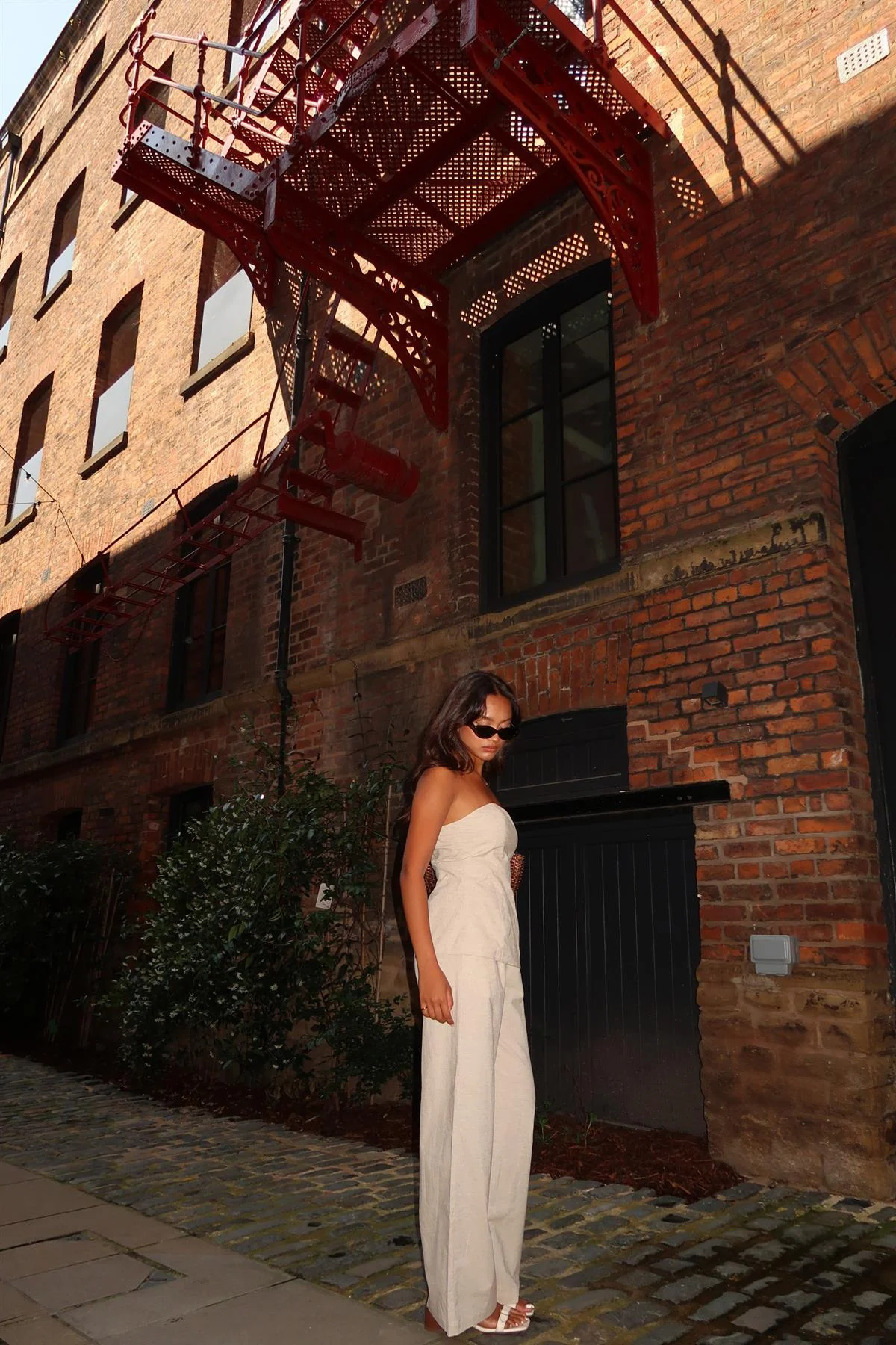 Natural-Ecru Bandeau Sleeveless-Top