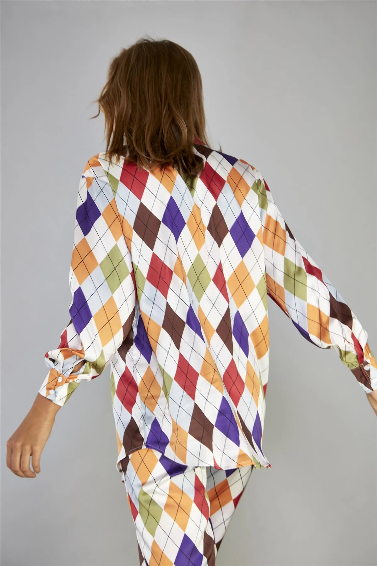 Multi Diamond Button-Up Shirt