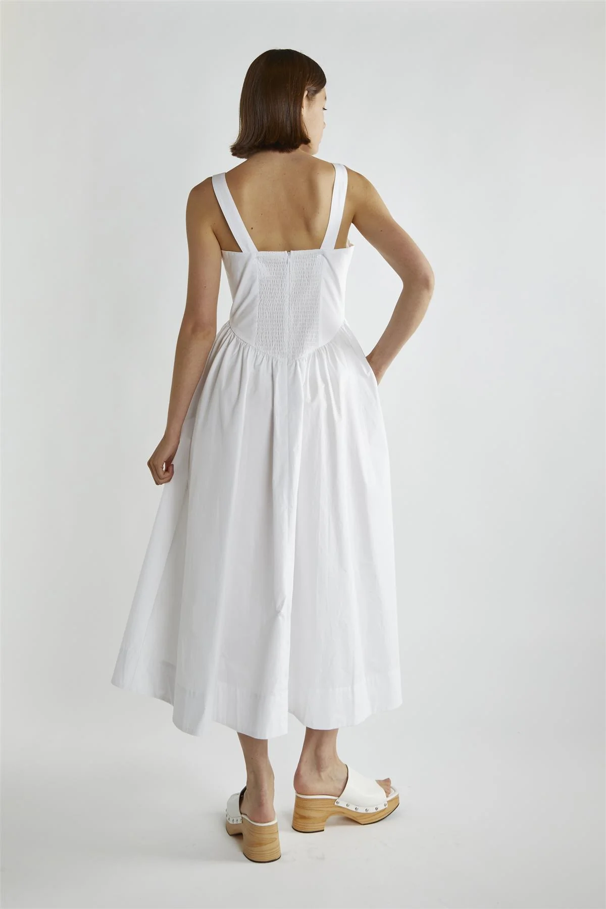 White  Skater Midi-Dress