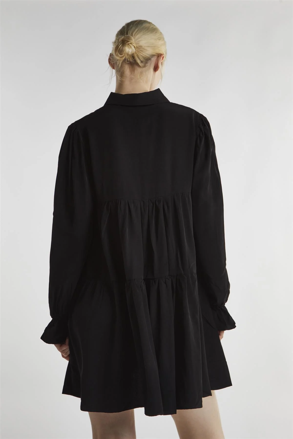 Black Collared Mini-Dress