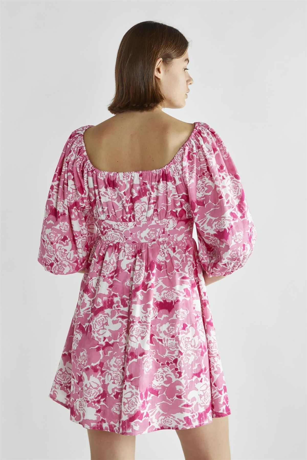 Pink Roses Skater Mini-Dress