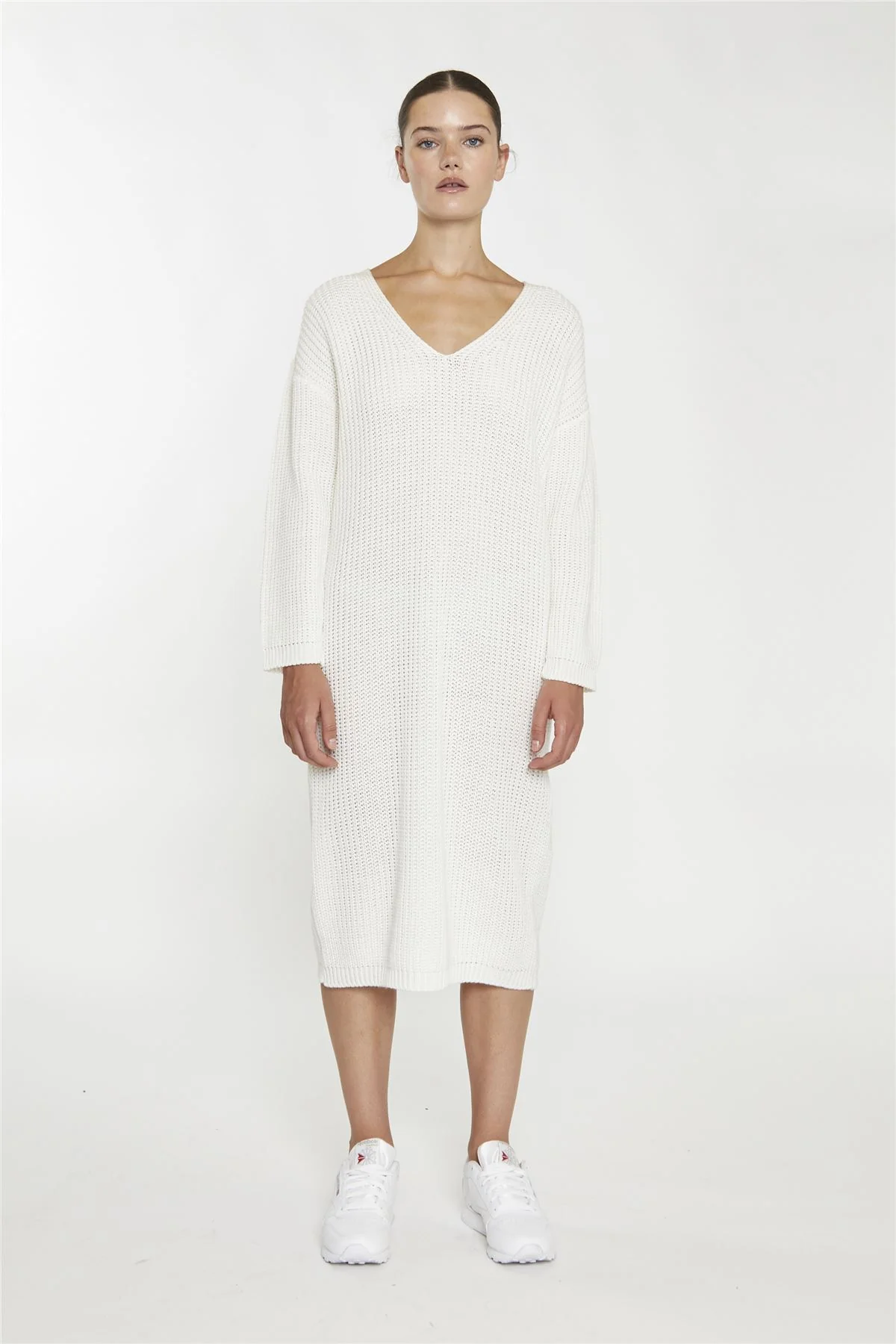 Bone White Jumper Midi-Dress