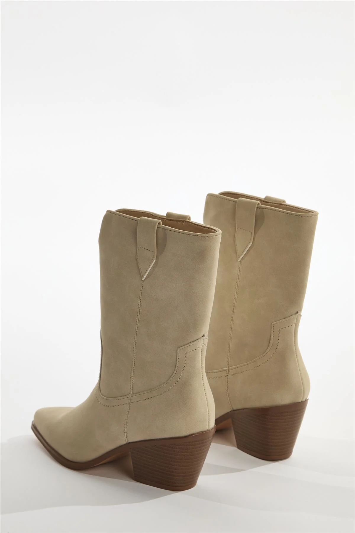 Cream Cowboy Ankle-Boots