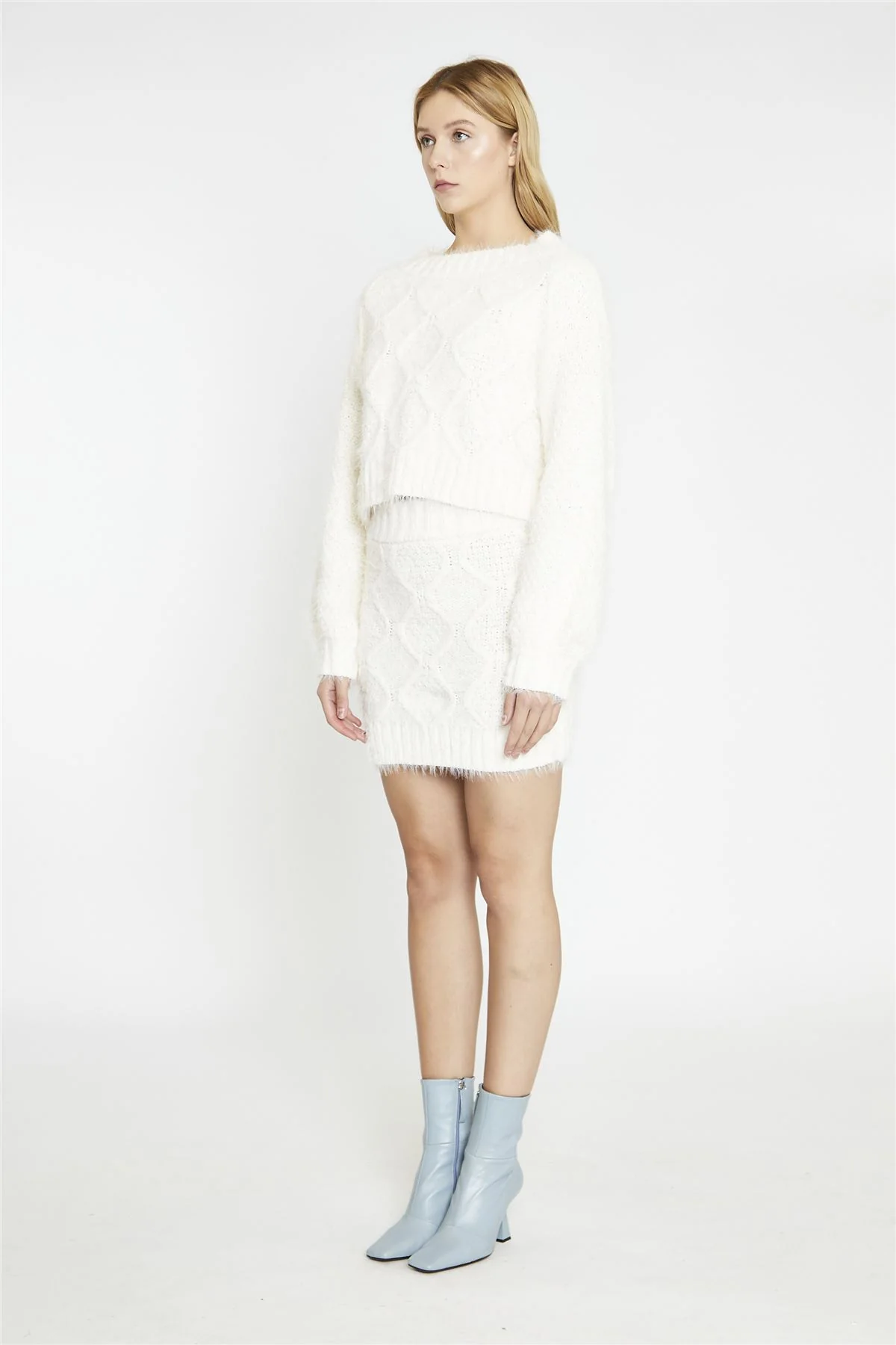 Glamorous Off White Knit Long Sleeve Jumper