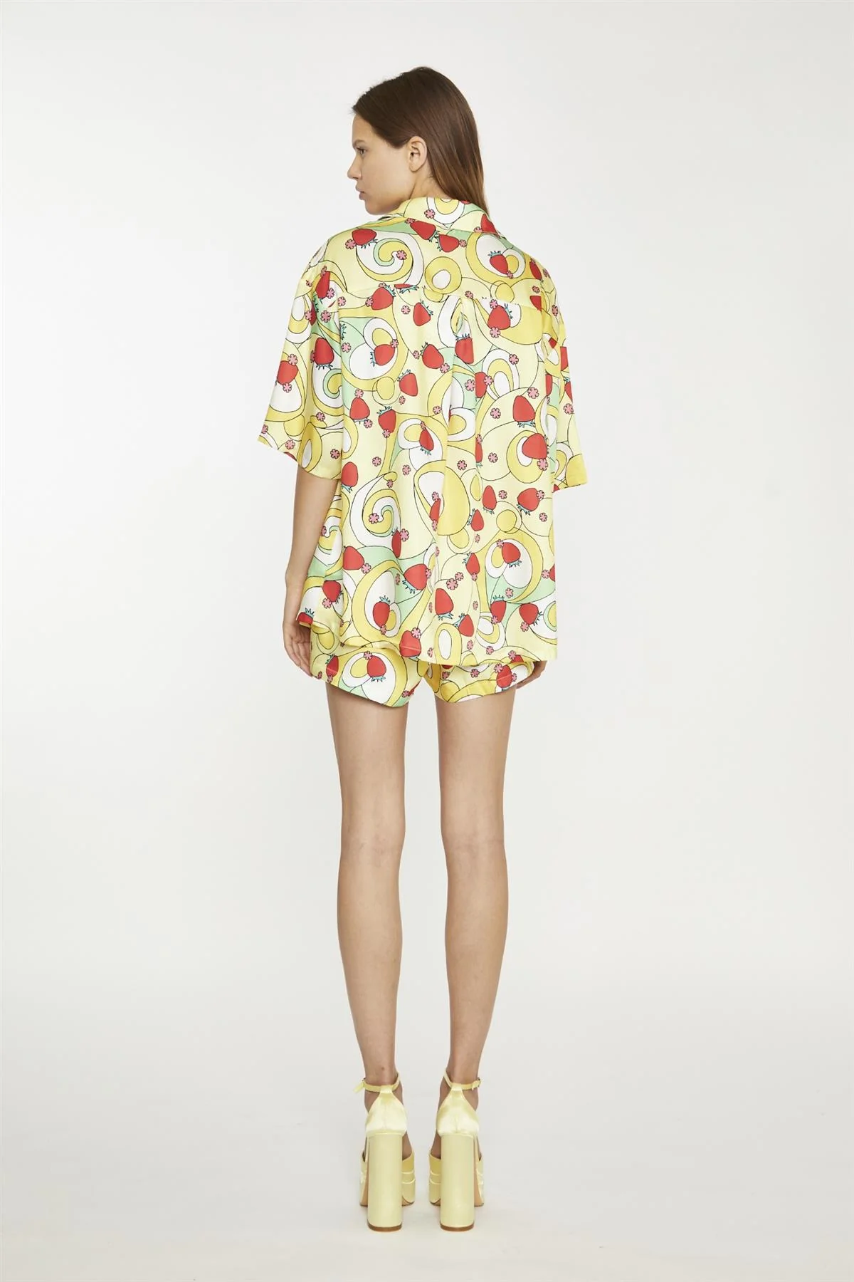 Psychedelic Strawberry Short-Sleeve Oversized-Shirt