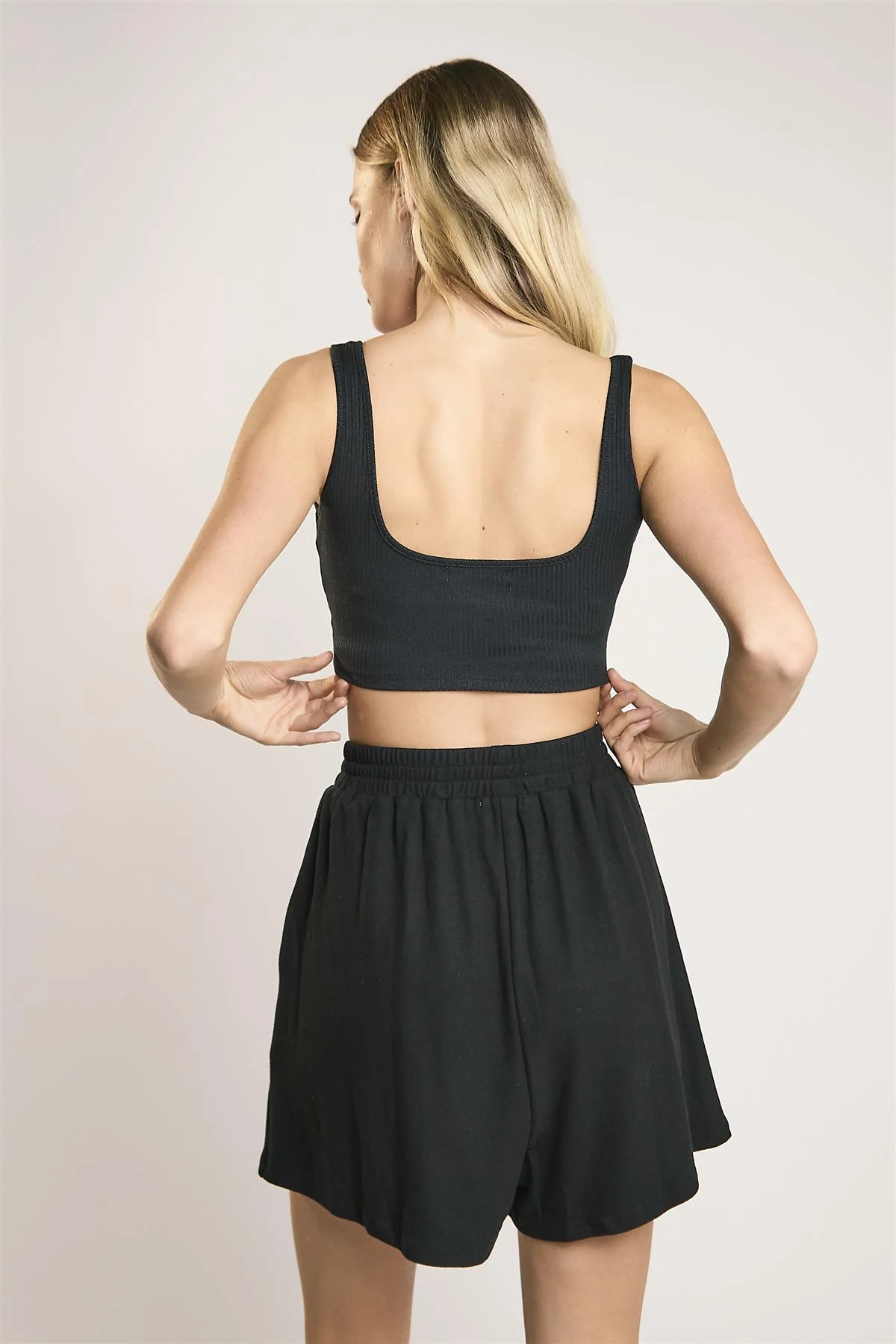 Black High Waist Mini-Shorts