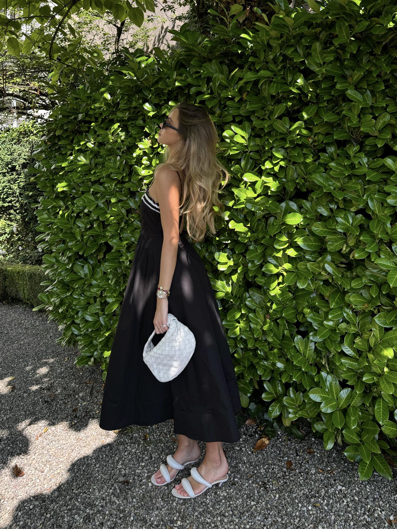 Black Scoop-Neck Maxi-Dress
