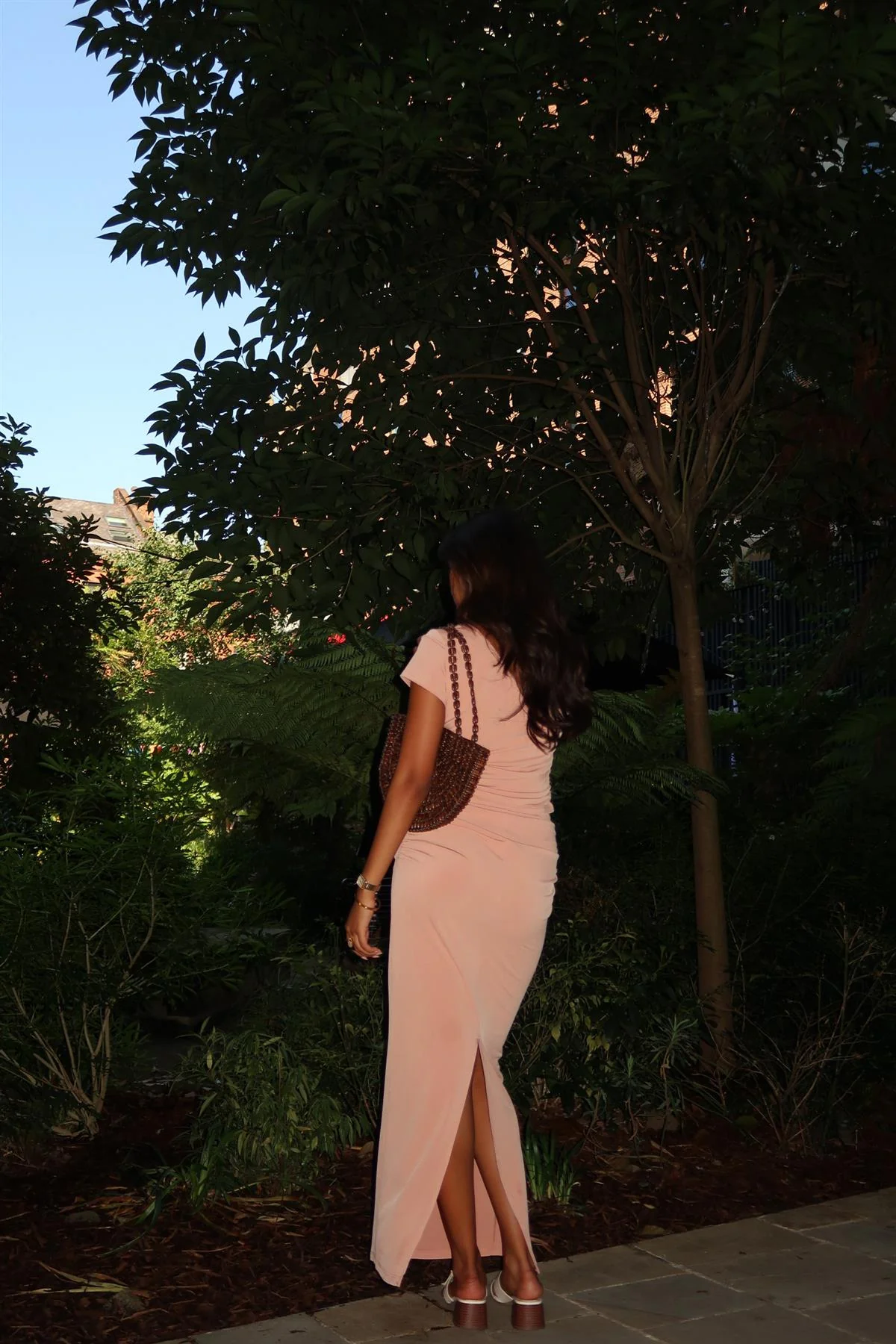 Soft-Terracotta Slim-Fit Maxi-Skirt