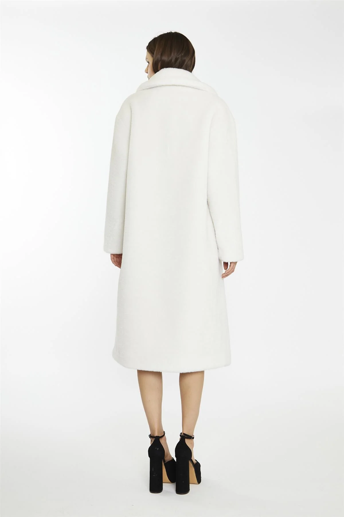 Winter White Longline Faux Fur Coat