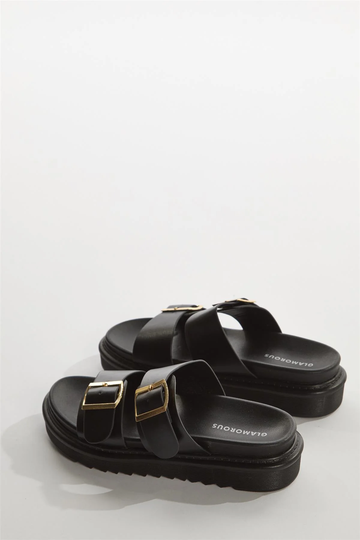 Black Double-Strap Sandals