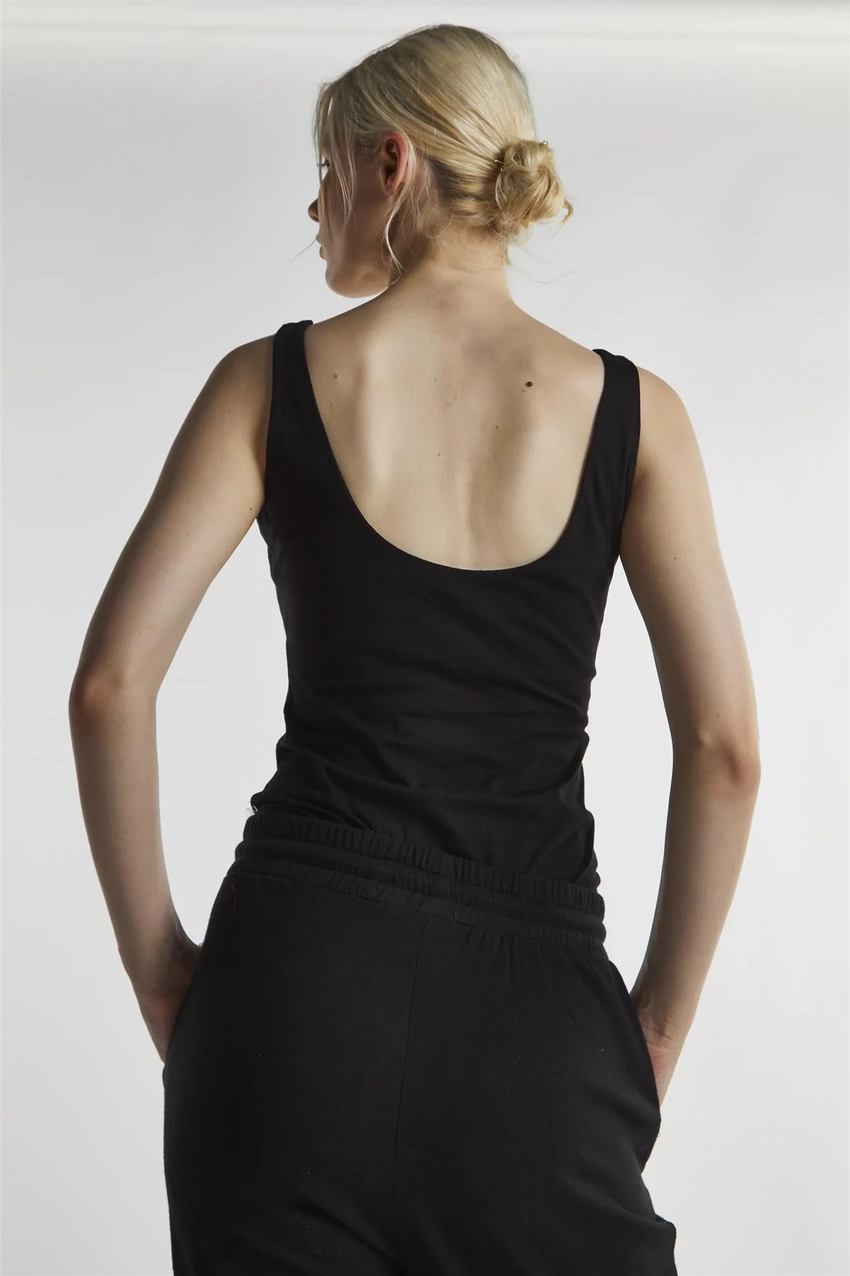 Black Scoop Neck Bodysuit