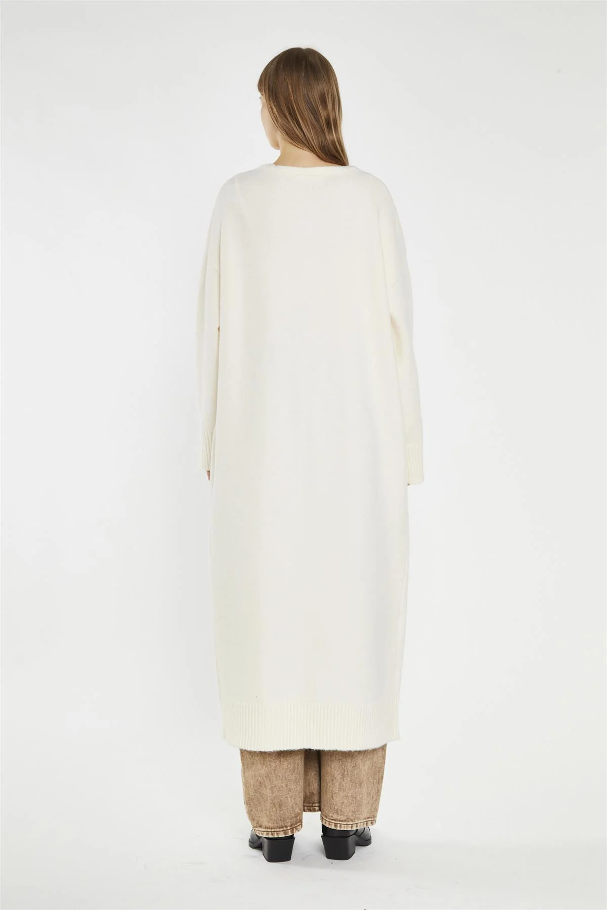 Cream Longline-Cardigan