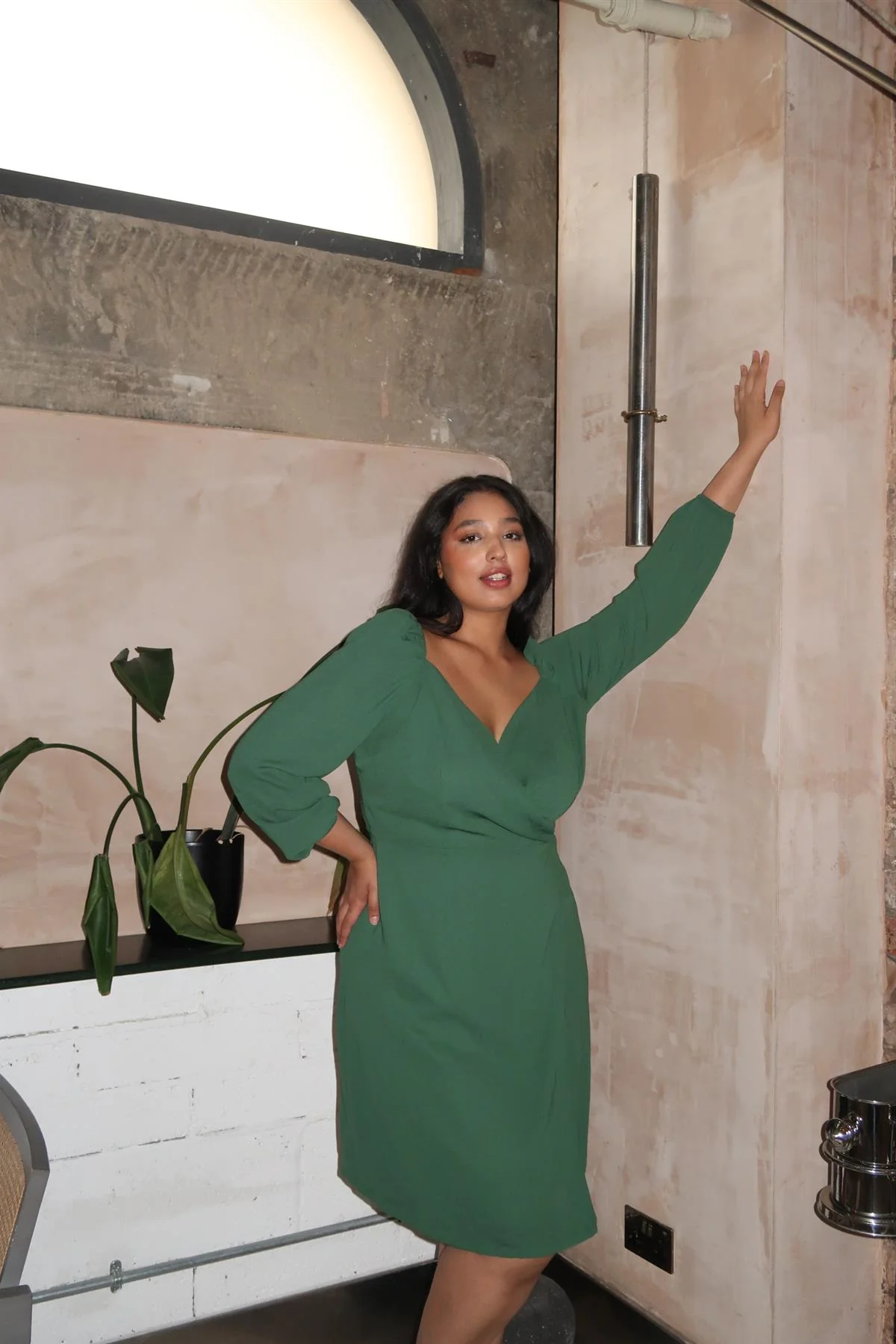 Curve - Dark Green- Midi Dress