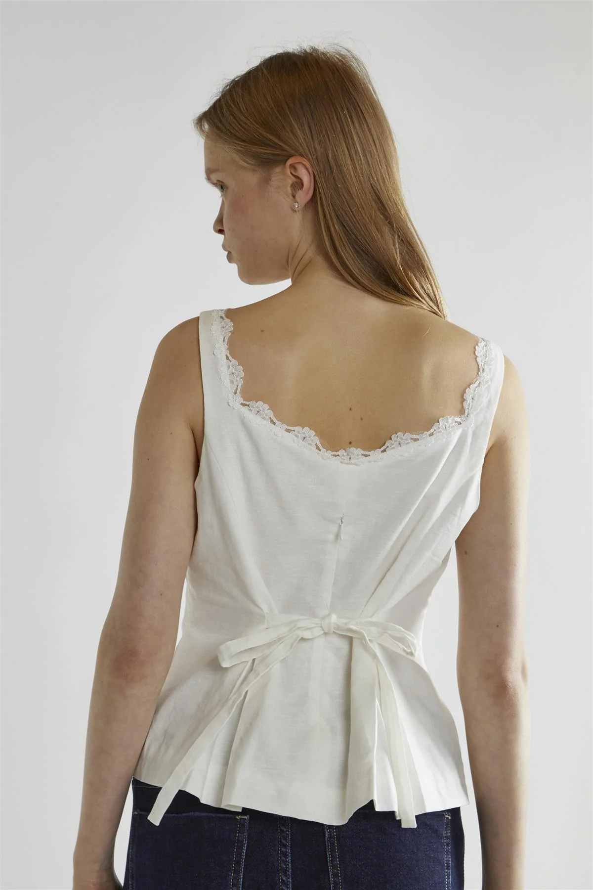 White Button-Front Top