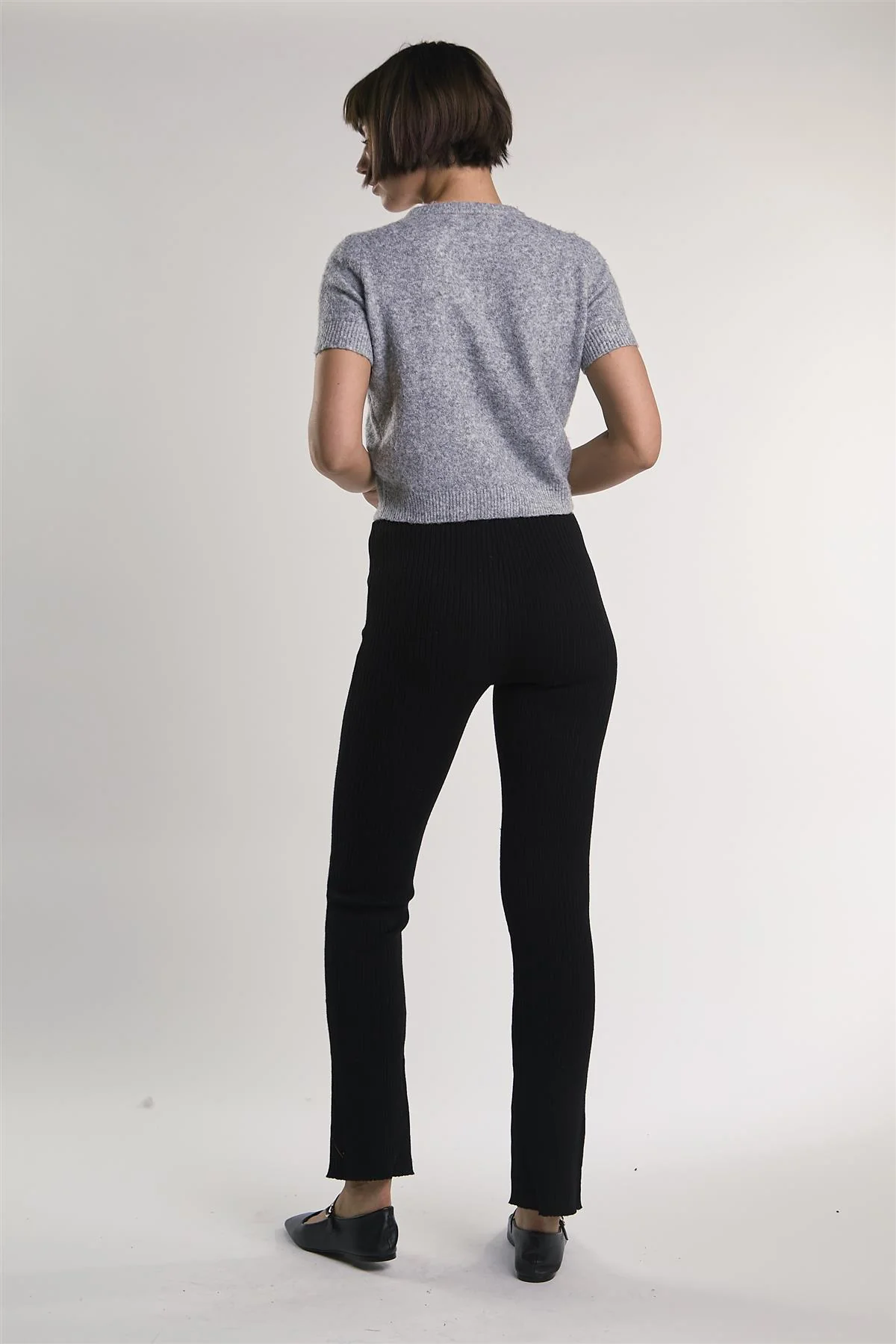 Black Ribbed Leggings