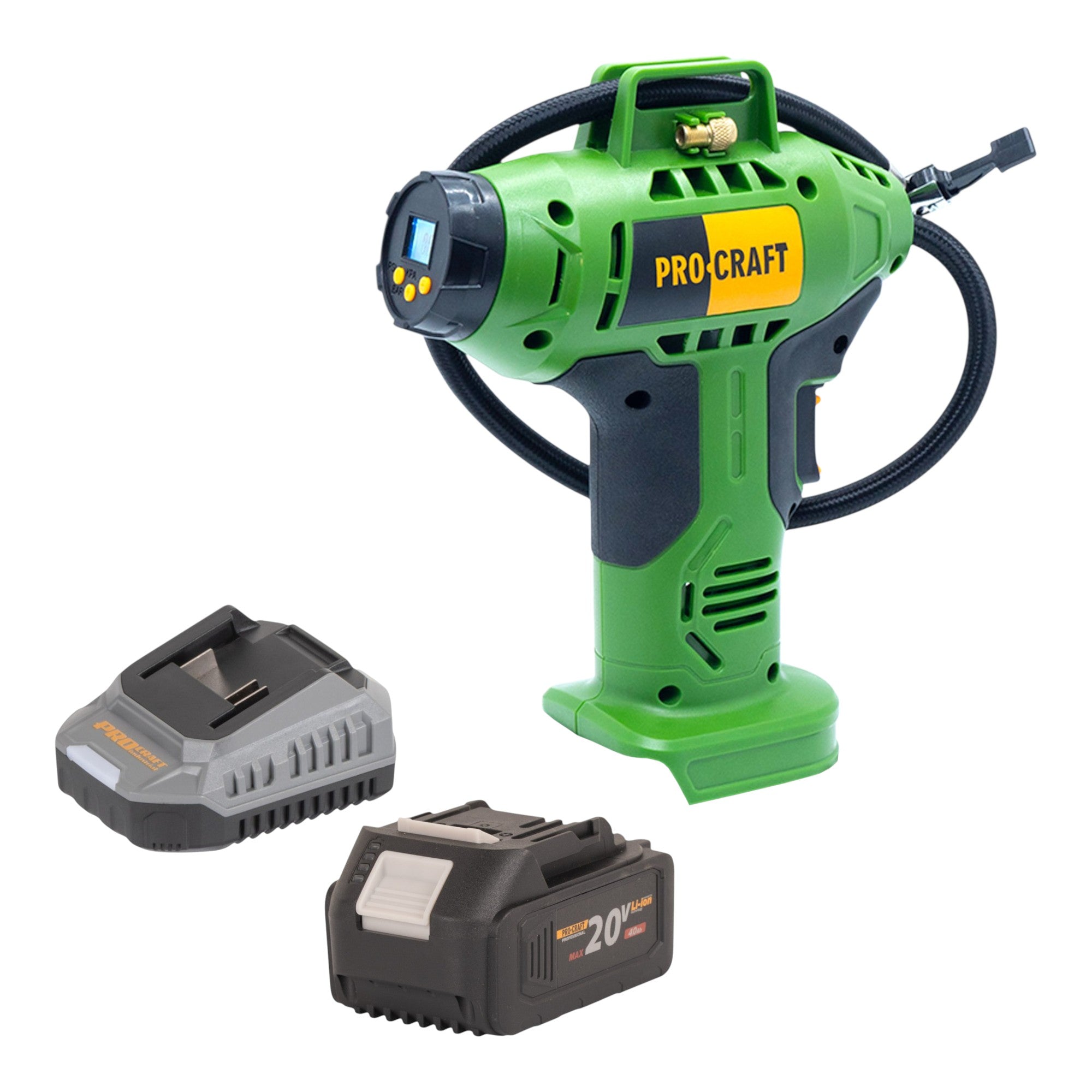 Procraft LK20 Akku Kompressor 20 V 11 bar + 1x Akku 4,0 Ah + Ladegerät