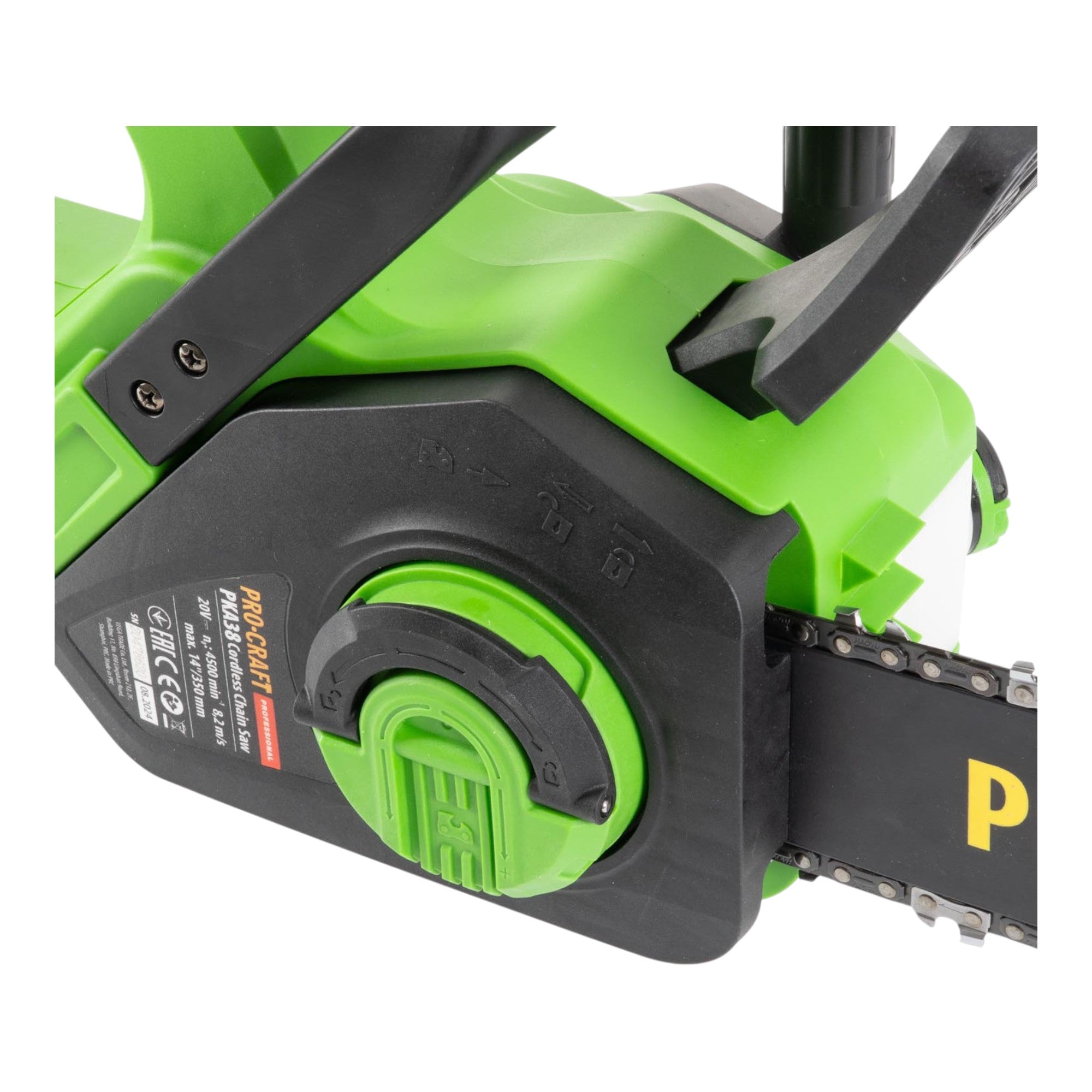 Procraft PKA38 Akku Kettensäge 20 V 304 mm Brushless + 2x Akku 2,0 Ah + Ladegerät