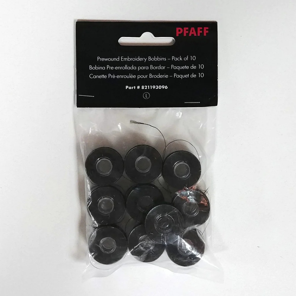 Pfaff Pre-Wound Bobbins Black Pack of 10 (For Icon)