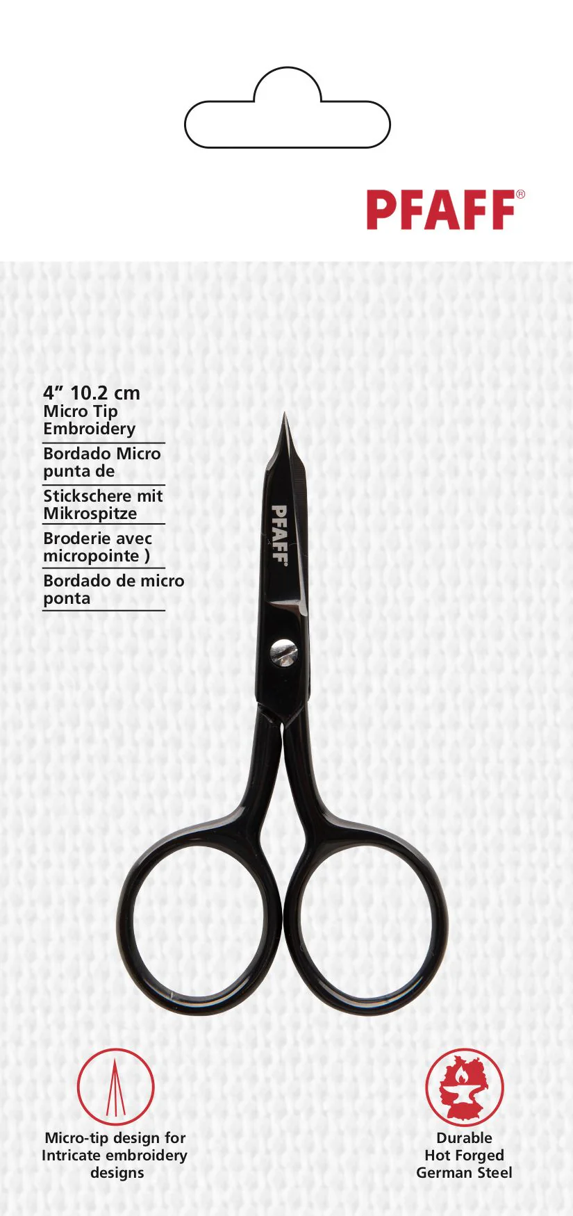 Pfaff 10.2cm Micro Tip Embroidery Scissors
